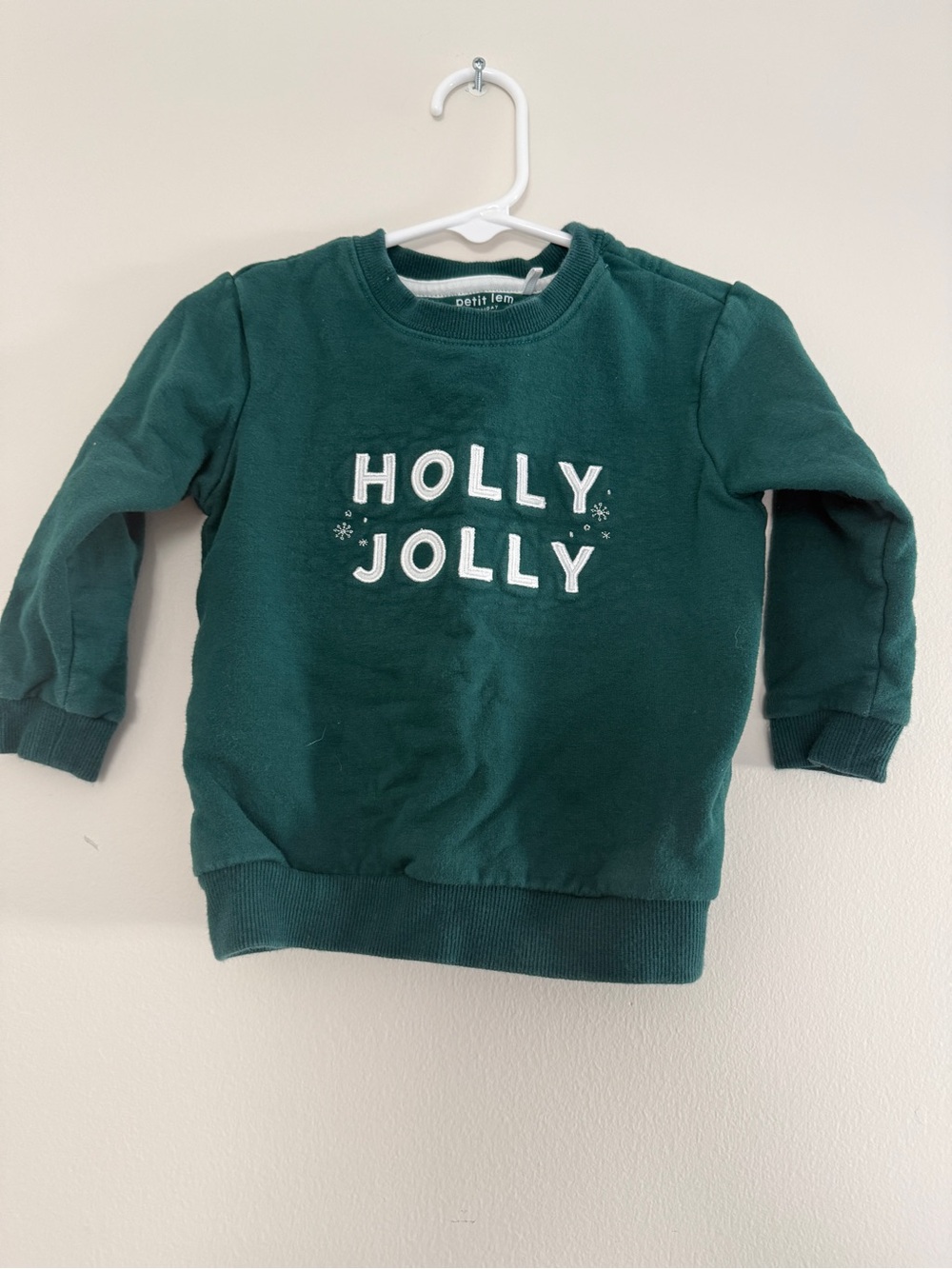 Petit Lem Dark Green "Holly Jolly" Holiday Sweatshirt
